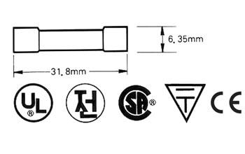 GLASZEKERING 6.35 x 32mm SNEL 0.16A