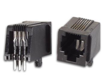 MODULAIRE CONNECTORS RJ12 6P6C VOOR PCB, HAAKS