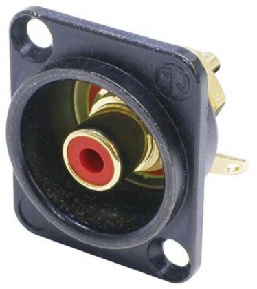 Cinch panel socket Zwart Rood