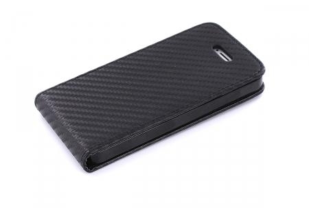 Mobiparts PU Flip Case Apple iPhone 5 Carbon Black