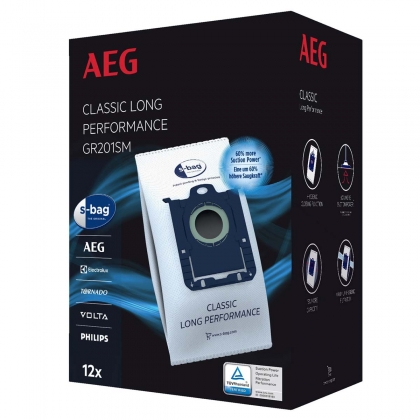 GR201SM s-bag® Classic Long Performance - 12 Stofzuigerzakken