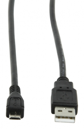USB 2.0 kabel A mannelijk - micro B mannelijk zwart 1.80 m
