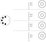 Audio / video kabel 5p DIN steker - 4x tulp kontra steker 0.20 m