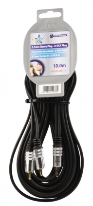 Audiokabel 3.5mm stereo - 2x RCA mannelijk connector 10.0 m