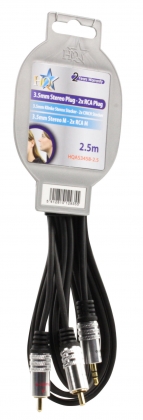 Audiokabel 3.5mm stereo - 2x RCA mannelijk connector 2.50 m