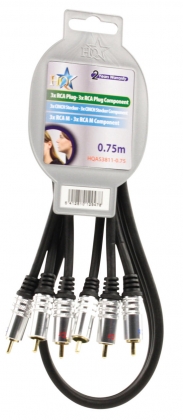 Component video kabel 3x RCA mannelijk - 3x RCA mannelijk 0.75 m