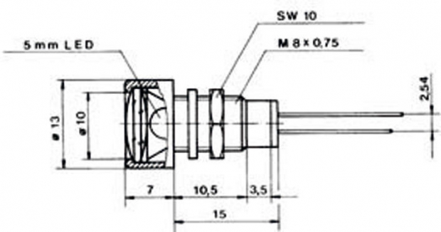 Metalen ledhouder 5mm
