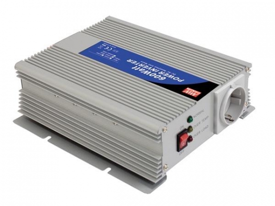 MEAN WELL - DC-AC INVERTER MET GEMODIFICEERDE SINUSGOLF - 600 W - DUITS STOPCONTACT