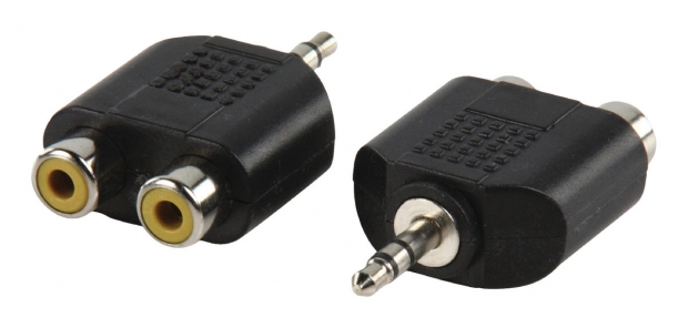 Stereo-Audio-Adapter 3.5 mm Male - 2x RCA Female Zwart