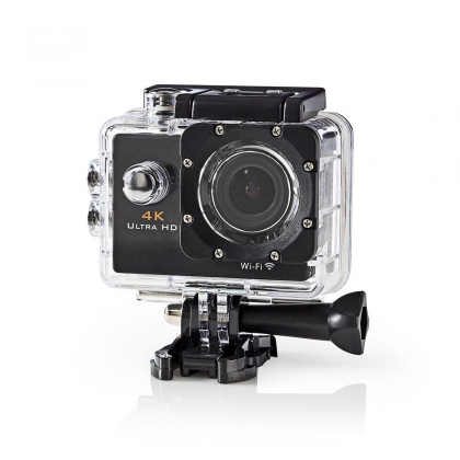 Action Cam | 4K@30fps | 16 MPixel | Waterbestendig tot: 30.0 m | 90 min | Wi-Fi | App beschikbaar voor: Android™ / IOS | Mounts inbegrepen | Zwart
