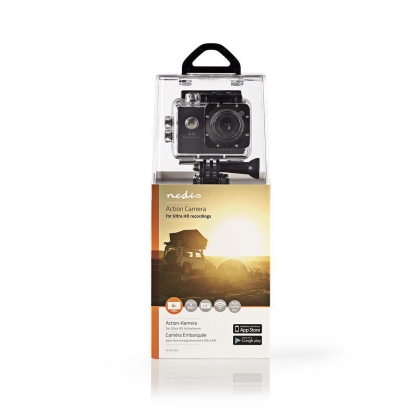Action Cam | 4K@30fps | 16 MPixel | Waterbestendig tot: 30.0 m | 90 min | Wi-Fi | App beschikbaar voor: Android™ / IOS | Mounts inbegrepen | Zwart