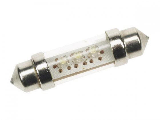 WITTE 12V LED LAMP VOOR AUTO, 3 LEDS (2st/blister)