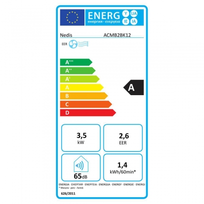 Mobile Air Conditioner | 12,000 BTU | Energy Class A | Afstandsbediening | Timer | Zwart