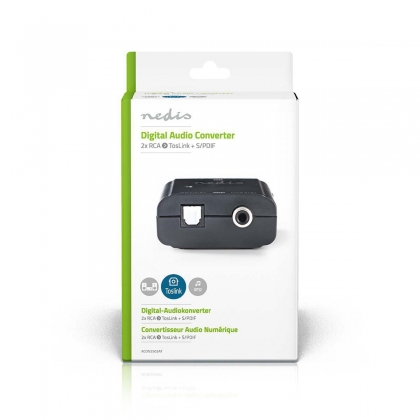 Stereo naar digitaal audio-omzetter | 1-weg - 2x RCA (stereo) | Digitaal RCA (S/PDIF) + Toslink