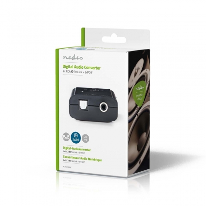 Stereo naar digitaal audio-omzetter | 1-weg - 2x RCA (stereo) | Digitaal RCA (S/PDIF) + Toslink