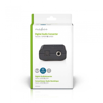 Digitale Audioconverter | 2-wegs | Input: 1x S/PDIF (RCA) Female / 1x TosLink Female | Output: 2x RCA Female | Manueel | Antraciet