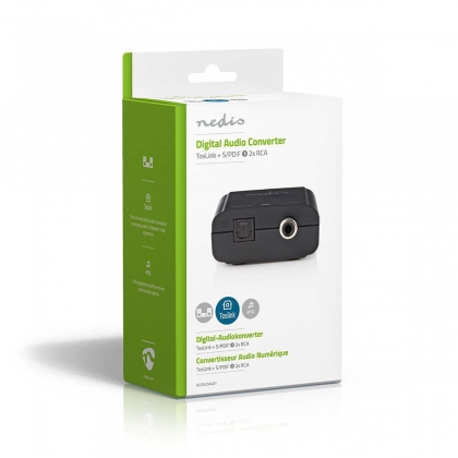 Digitale Audioconverter | 2-wegs | Input: 1x S/PDIF (RCA) Female / 1x TosLink Female | Output: 2x RCA Female | Manueel | Antraciet