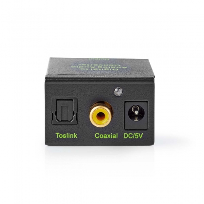 Digitale Audioconverter | 1-weg | Input: 1x Digital RCA / 1x TosLink | Output: 1x (2x RCA) / 1x 3,5mm | Automatisch | Geïntegreerde versterker | Zwart