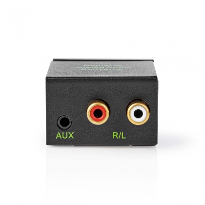 Digitale Audioconverter | 1-weg | Input: 1x Digital RCA / 1x TosLink | Output: 1x (2x RCA) / 1x 3,5mm | Automatisch | Geïntegreerde versterker | Zwart