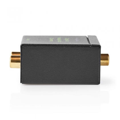 Digitale Audioconverter | 1-weg | Input: 1x Digital RCA / 1x TosLink | Output: 1x (2x RCA) / 1x 3,5mm | Automatisch | Geïntegreerde versterker | Zwart