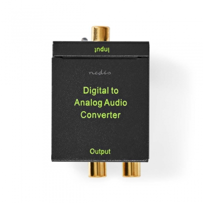 Digitale Audioconverter | 1-weg | Input: 1x Digital RCA / 1x TosLink | Output: 1x (2x RCA) / 1x 3,5mm | Automatisch | Geïntegreerde versterker | Zwart