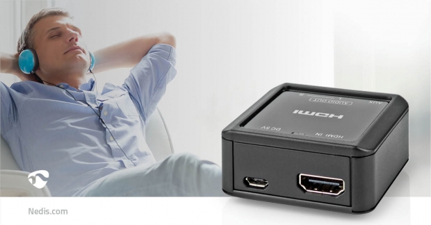 Digitale Audioconverter | 1-weg | Input: HDMI™ Input | Output: 2x (2x RCA Female) / 3.5 mm | Automatisch | Antraciet