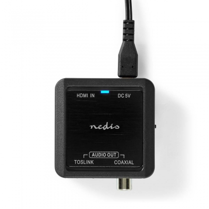Digitale Audioconverter | 1-weg | Input: DC Power / HDMI™ Input | Output: 1x Coax Audio / 1x TosLink Female | Automatisch | Antraciet