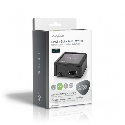 Digitale Audioconverter | 1-weg | Input: DC Power / HDMI™ Input | Output: 1x Coax Audio / 1x TosLink Female | Automatisch | Antraciet