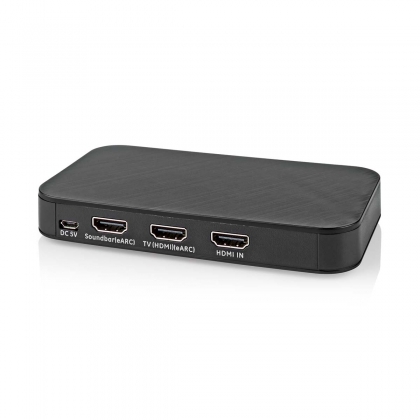 Digitale Audioconverter | 2-wegs | Input: DC Power / 1 x HDMI™ Input | Output: 2x HDMI™ Output | Automatisch | Antraciet