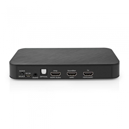 Digitale Audioconverter | 2-wegs | Input: DC Power / 1 x HDMI™ Input | Output: 1x 3,5 mm / 1x TosLink / 3x HDMI™ Output | Automatisch / Drukknop | Antraciet