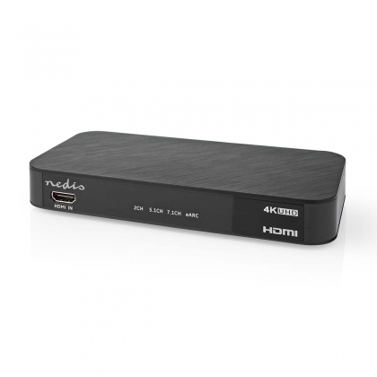 Digitale Audioconverter | 2-wegs | Input: DC Power / 1 x HDMI™ Input | Output: 1x 3,5 mm / 1x TosLink / 3x HDMI™ Output | Automatisch / Drukknop | Antraciet