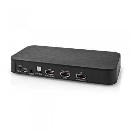 Digitale Audioconverter | 2-wegs | Input: DC Power / 1 x HDMI™ Input | Output: 1x 3,5 mm / 1x TosLink / 3x HDMI™ Output | Automatisch / Drukknop | Antraciet