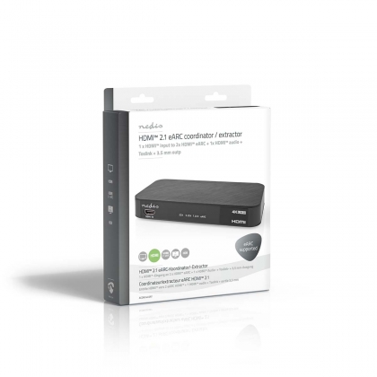 Digitale Audioconverter | 2-wegs | Input: DC Power / 1 x HDMI™ Input | Output: 1x 3,5 mm / 1x TosLink / 3x HDMI™ Output | Automatisch / Drukknop | Antraciet