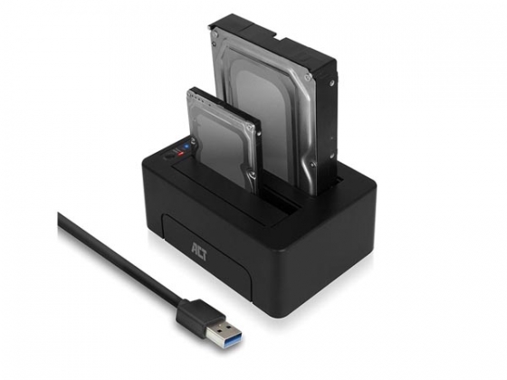  USB 3.2 Gen1 naar 2.5" en 3.5" SATA dual hard drive docking station