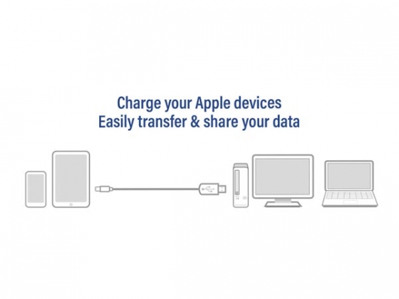 USB Lightning-kabel voor Apple 1.0 m - MFI-gecertificeerd