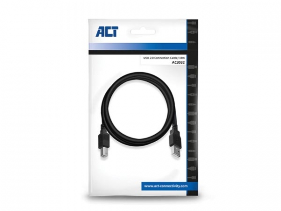 USB 2.0 A male - B male aansluitkabel - 1.8 m
