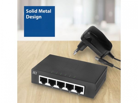 10/100/1000 Mbps netwerkschakelaar 5 poorten - metalen ontwerp