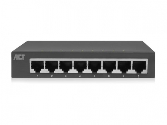10/100/1000 Mbps netwerkschakelaar 8 poorten - metalen ontwerp