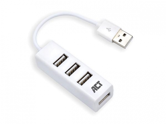 USB 2.0 hub mini 4-poorts wit