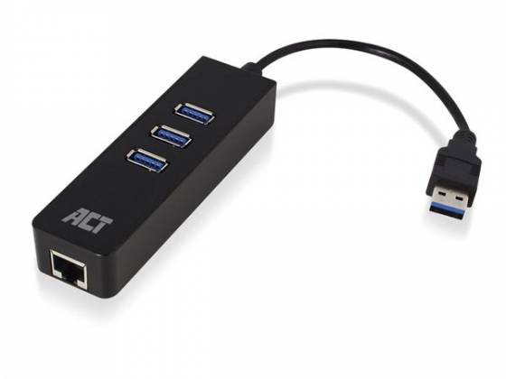 USB 3.2 Gen1 hub 3 poorten met Gigabit netwerkpoort