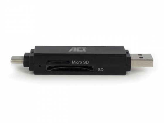 USB 3.2 Gen1 kaartlezer SD en Micro SD, USB-C & Type-A aansluiting
