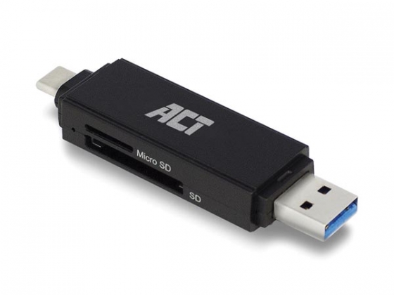 USB 3.2 Gen1 kaartlezer SD en Micro SD, USB-C & Type-A aansluiting