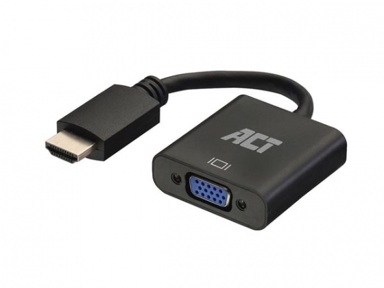 Adapterkabel HDMI mannelijk naar VGA vrouwelijk, met audio - 0.15 m
