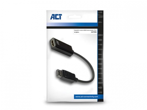 DisplayPort mannelijk naar HDMI vrouwelijke adapter - 4K @ 30 Hz - 0.15 m