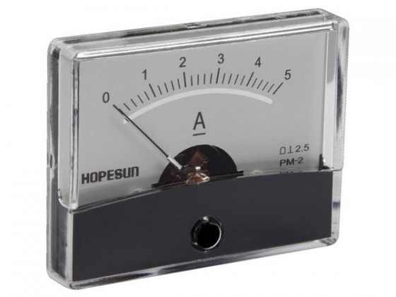 ANALOGE PANEELMETER VOOR DC STROOMMETINGEN 5A DC / 60 x 47mm