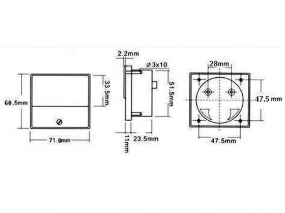 ANALOGE PANEELMETER VOOR DC STROOMMETINGEN 15A DC / 70 x 60mm