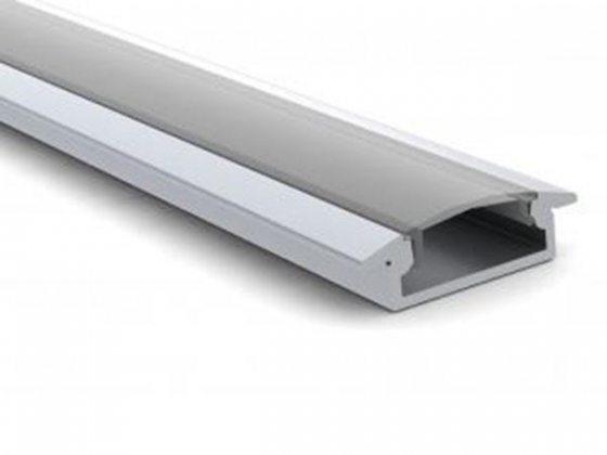 RECESSED SLIMLINE 8 mm - ALUMINIUM-INBOUWPROFIEL VOOR LEDSTRIP - GEANODISEERD ALUMINIUM - ZILVER - 2 m