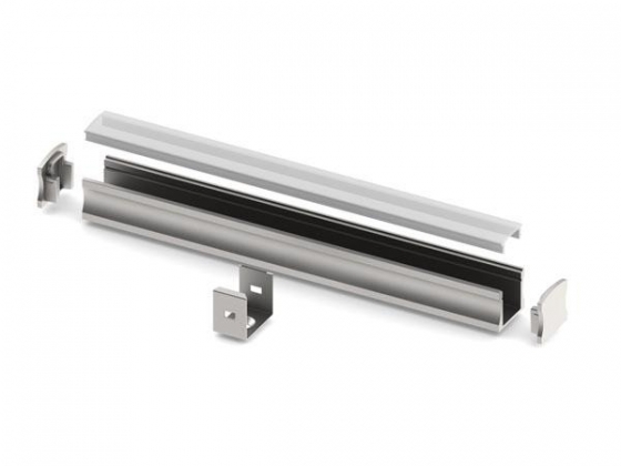 SLIMLINE 15 mm - ALUMINIUMPROFIEL VOOR LEDSTRIP - GEANODISEERD ALUMINIUM - ZILVER - 2 m