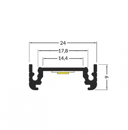 ALUMINIUM PROFIEL VOOR LEDSTRIPS - 2 METER - MET OPAAL DIFFUSORKAP EXTRA BREED