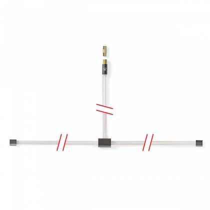 Coaxkabel | IEC (Coax) Male | IEC (Coax) Male | Verguld | 50 Ohm | Onafgeschermd | 2.00 m | Plat | PVC | Antraciet | Doos